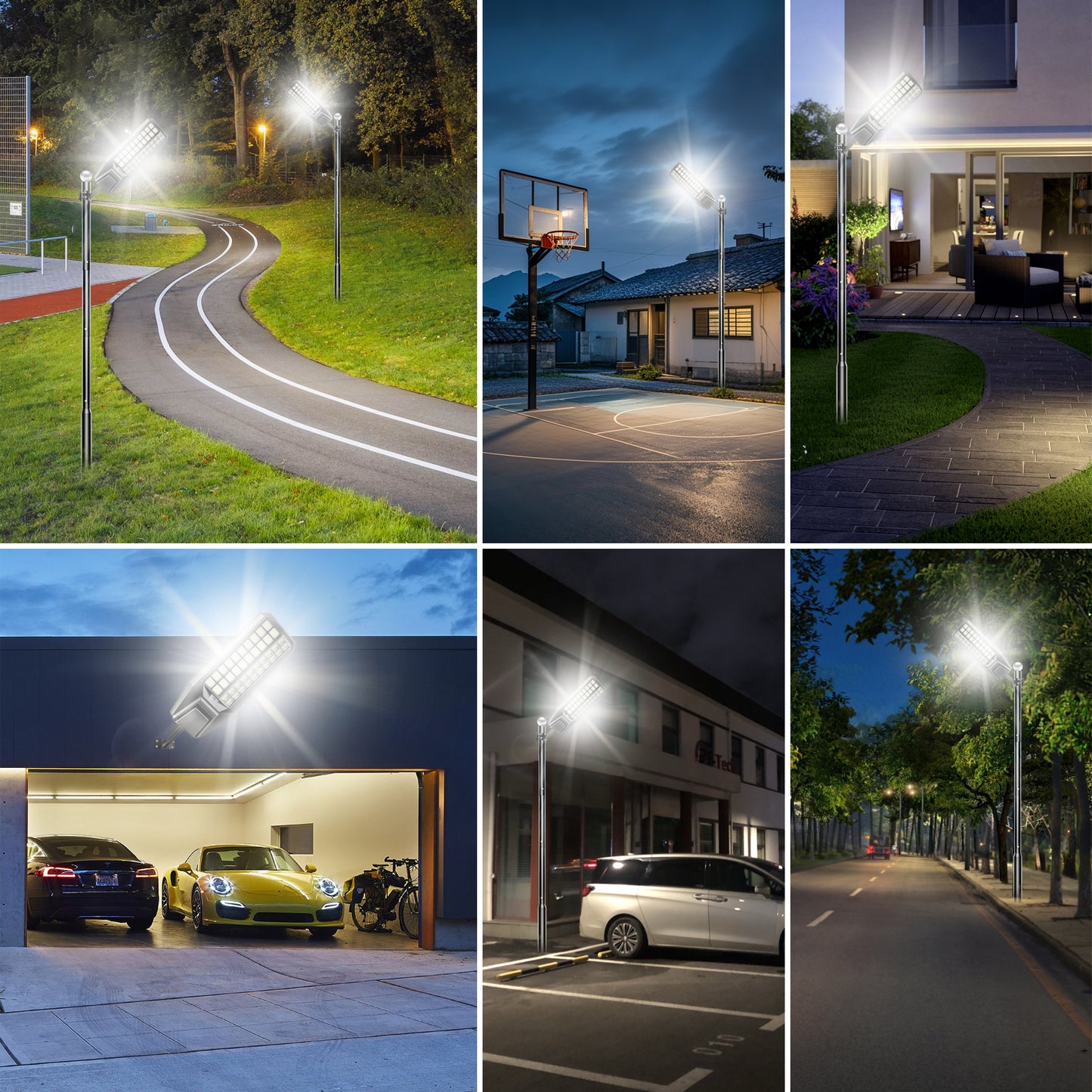 Unicozin Utral-Large Solar Street Light, 300000 Lumens, Energy-Efficient, Waterproof, Dusk-to-Dawn, Ideal for Commercial & Outdoor Parking Lots - Energy-Efficient Solar-Powered, 2 Pack