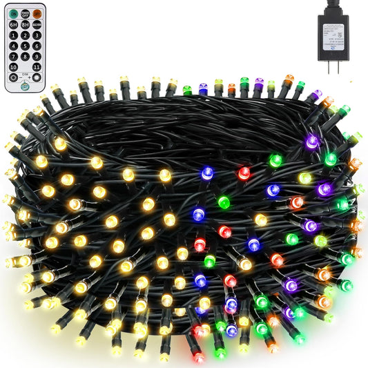Unicozin 262FT 800 LED Color Changing Christmas Lights, Waterproof Indoor Outdoor Tree Fairy Lights Warm White & Multicolor 11 Modes with Timer Remote