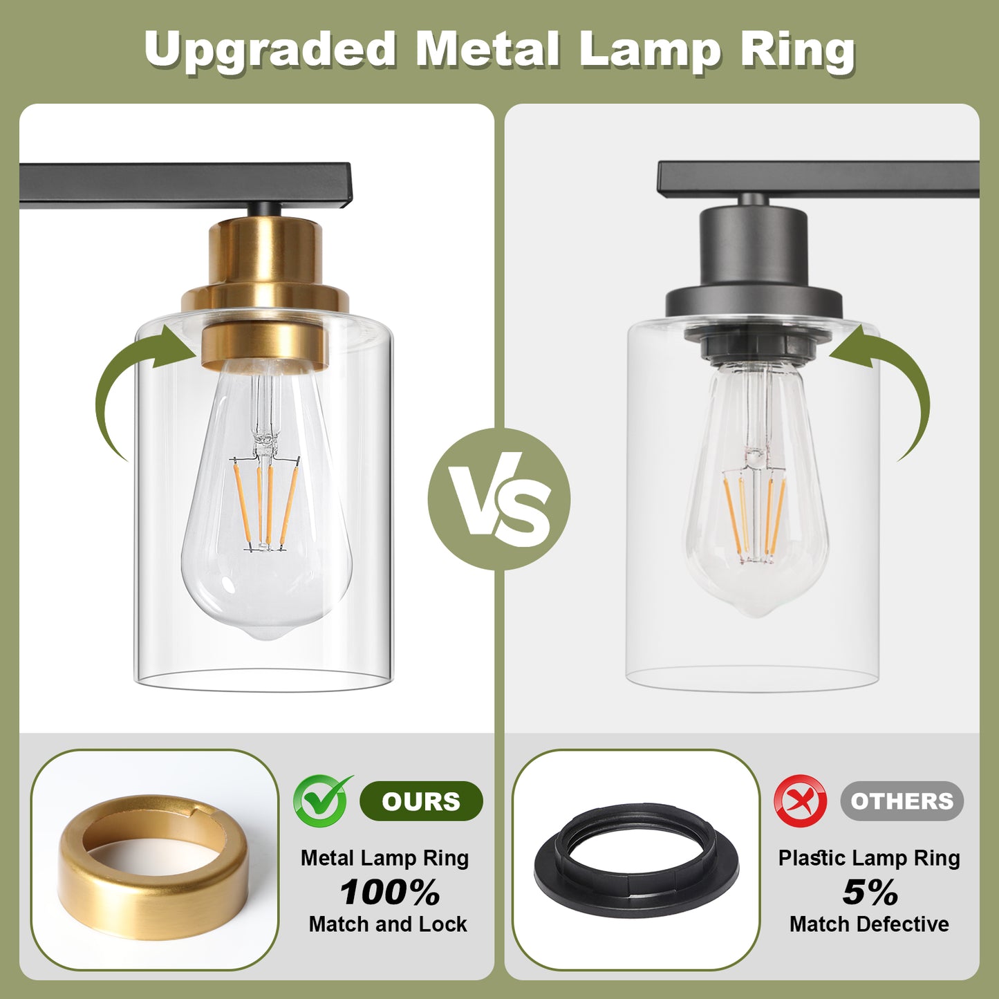 Unicozin Modern Bathroom Light Fixtures, 4 Light Vanity Lights Over Mirror, Black and Gold Wall Lamp with Clear Glass for Living Room Cabinet Bedroom Porch