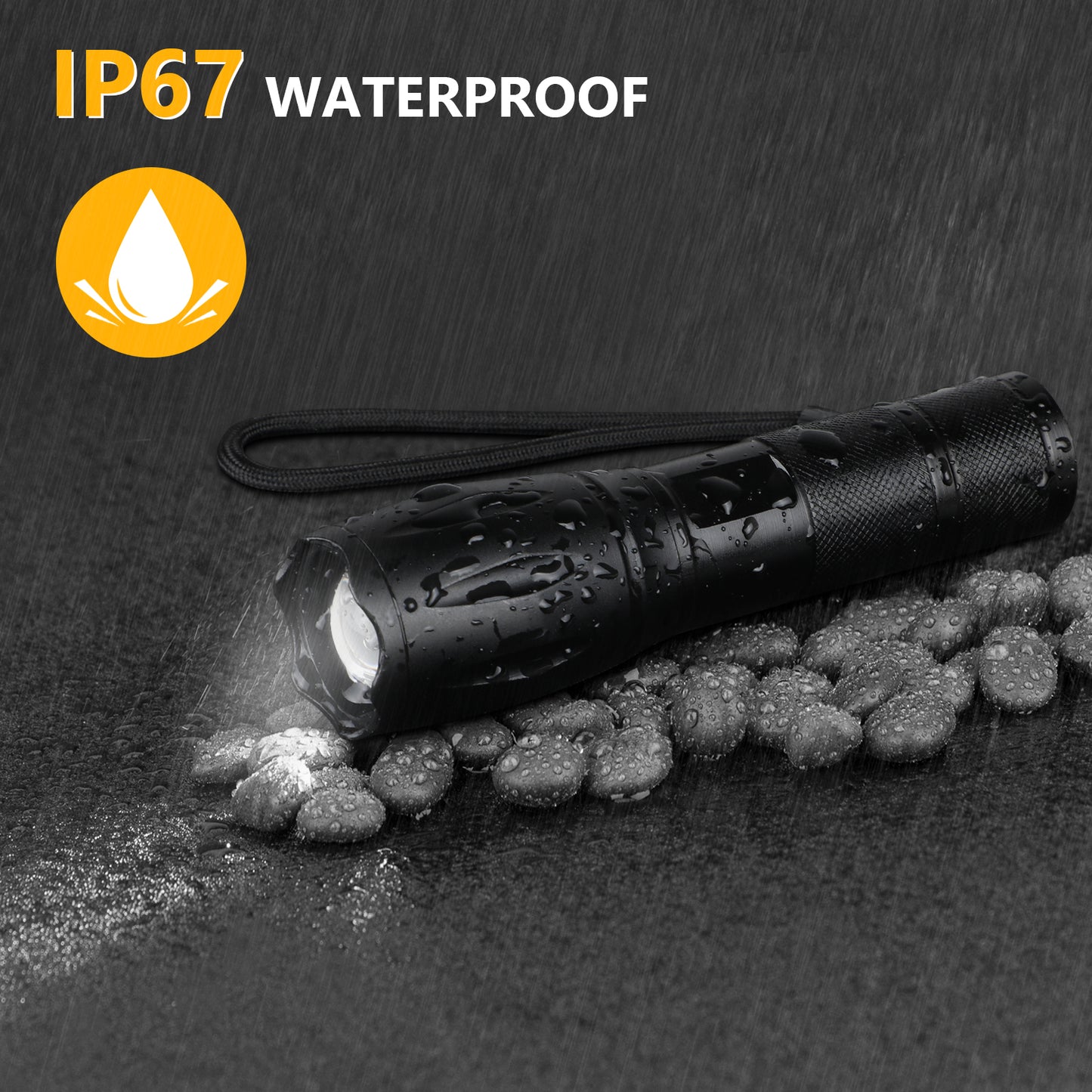 Unicozin Taschenlampe, Led Taschenlampe Extrem Hell 2000 Lumen 5 Licht Modi und Einstellbar Fokus IP67 Wasserdicht Tragbarer Mini Taschenlampe für Camping und Andere Outdoor Aktivitäten (1 Stück)
