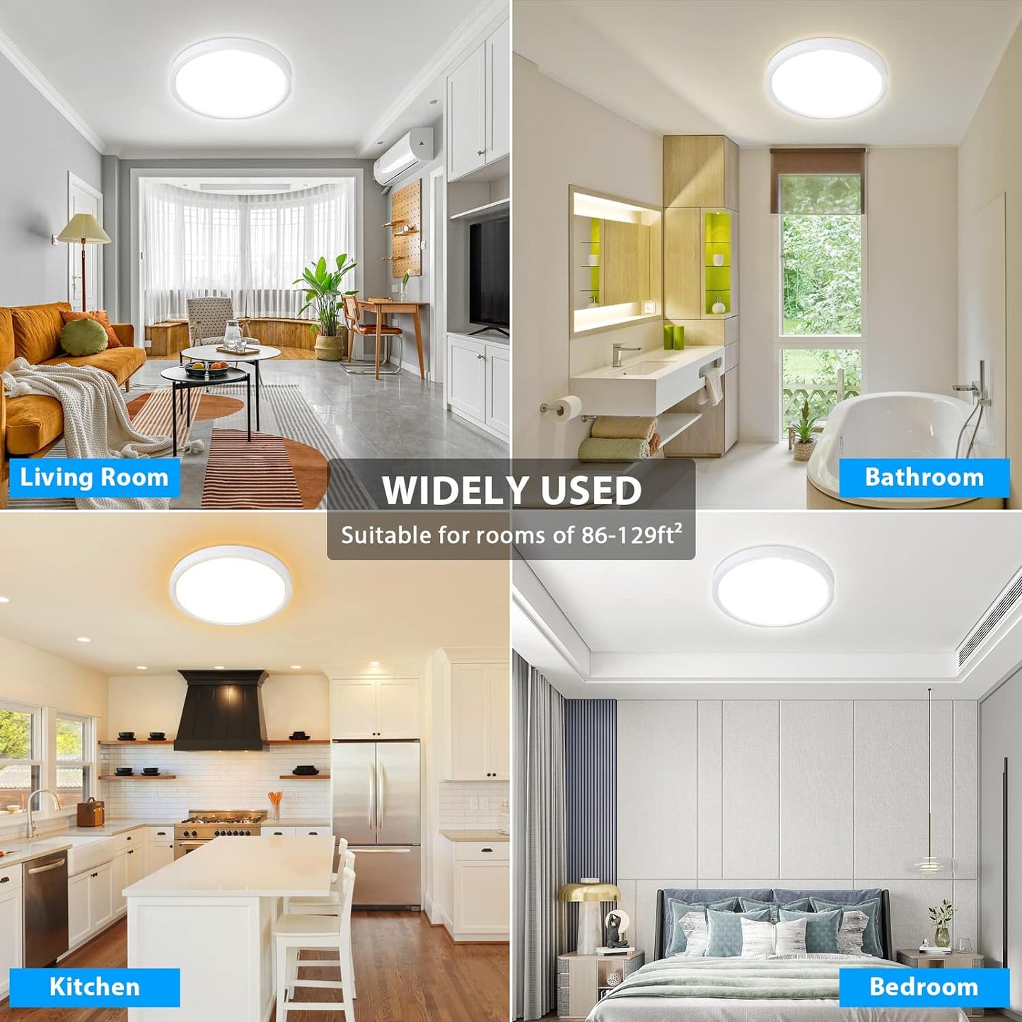 Unicozin Dimmable Ceiling Light with Remote Control, 8.7Inch 18W 3000K-6000K Light Color Adjustable, Round LED Flush Mount Ceiling Lamp, White Flat Panel Light for Dining Room, Bedroom, Kitchen