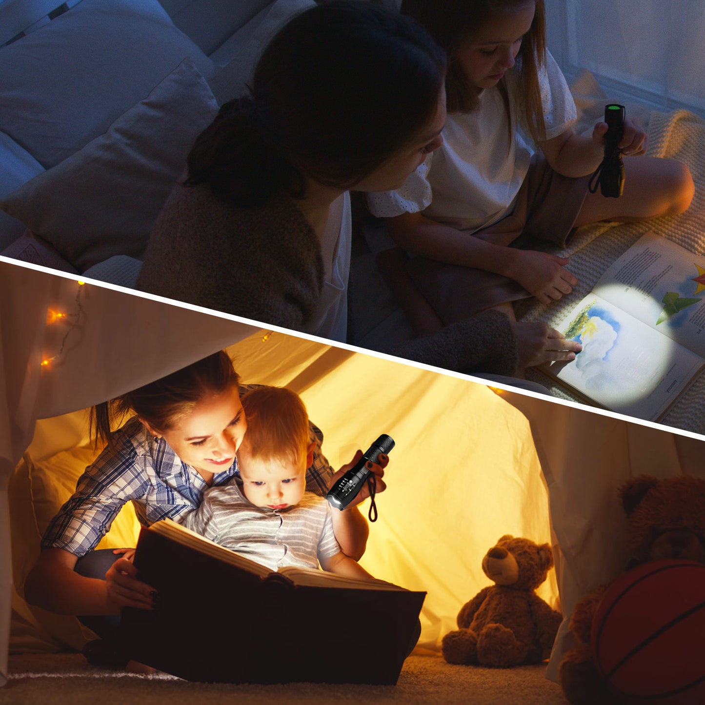 Unicozin Taschenlampe, Led Taschenlampe Extrem Hell 2000 Lumen 5 Licht Modi und Einstellbar Fokus IP67 Wasserdicht Tragbarer Mini Taschenlampe für Camping und Andere Outdoor Aktivitäten (1 Stück)