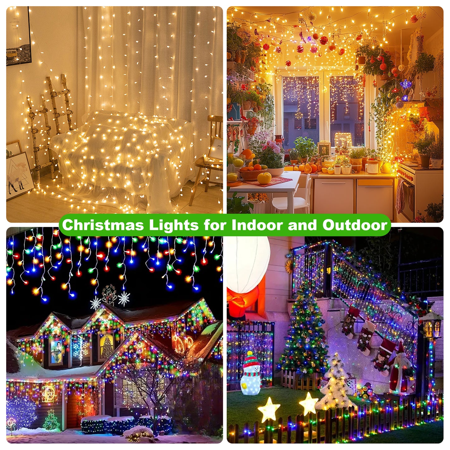 Unicozin 262FT 800 LED Color Changing Christmas Lights, Waterproof Indoor Outdoor Tree Fairy Lights Warm White & Multicolor 11 Modes with Timer Remote